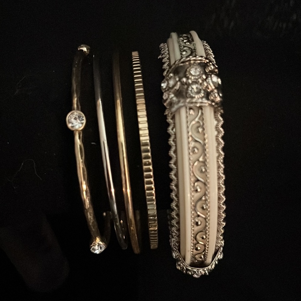 5 stackable Bangle Bracelets
